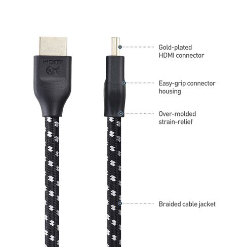 Cable Matters [Ultra High Speed HDMI Certified] Braided 48Gbps 8K HDMI Cable 6.6 ft / 2m with 8K @120Hz, 4K @240Hz and HDR Support for PS5, Xbox Series X/S, RTX3080 / 3090, Apple TV and More in White in Saudi Arabia