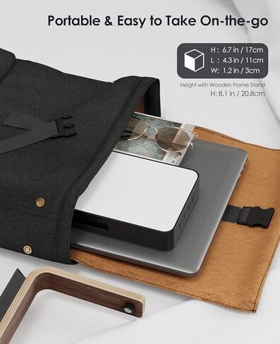 مصباح العلاج بالضوء ALBINA الخالي من الأشعة فوق البنفسجية 10,000 لوكس، مصباح المزاج السعيد مع 5 سطوع قابل للتعديل و4 وظائف مؤقتة، إطار خشبي بحامل قابل للفصل، مصباح ضوء الشمس كامل الطيف للمنزل/المكتب (أبيض/خشب البتولا) in Kuwait