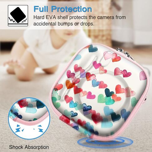 Fintie Protective Case for Fujifilm Instax Mini 12/11/Mini 99/ Mini 8/ Mini 7s/ Mini 90/ Mini 70 Instant Camera - Shockproof Hard Shell Carrying Case with Removable Adjustable Strap (Lilac Marble) in Kuwait
