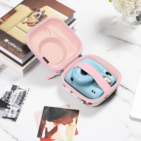 Fintie Protective Case for Fujifilm Instax Mini 12/11/Mini 99/ Mini 8/ Mini 7s/ Mini 90/ Mini 70 Instant Camera - Shockproof Hard Shell Carrying Case with Removable Adjustable Strap (Lilac Marble) in Kuwait