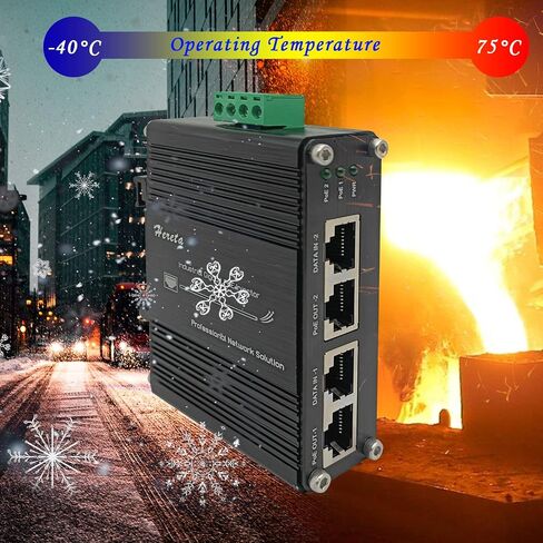 Industrial Gigabit PoE+ Injector, Hardened PoE Adapter with M12 Waterproof Connector, Support PoE IEEE 802.3 af/at 30W Power Sourcing Equipment, DIN-Rail/Wall Mount in Kuwait