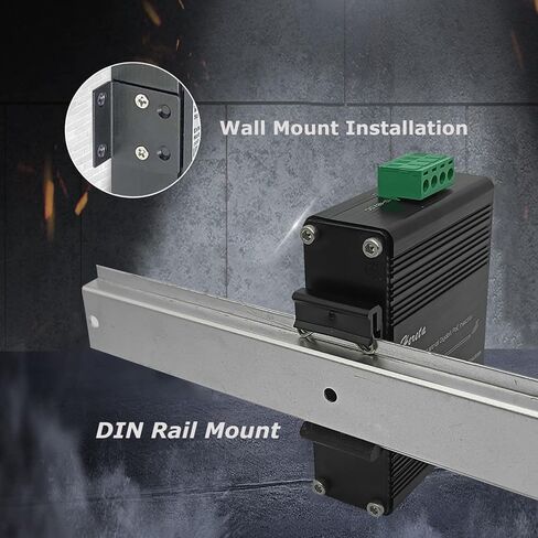 Industrial Gigabit PoE+ Injector, Hardened PoE Adapter with M12 Waterproof Connector, Support PoE IEEE 802.3 af/at 30W Power Sourcing Equipment, DIN-Rail/Wall Mount in Kuwait
