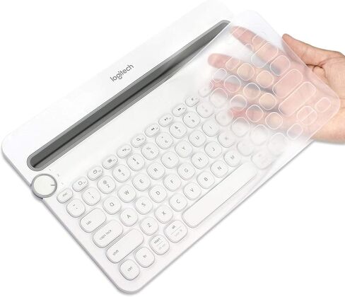 غطاء كيبورد من السيليكون لكيبورد لوجيتك بلوتوث متعدد الاجهزة موديل K480، غلاف واقي رفيع للغاية (شفاف) .. in Kuwait