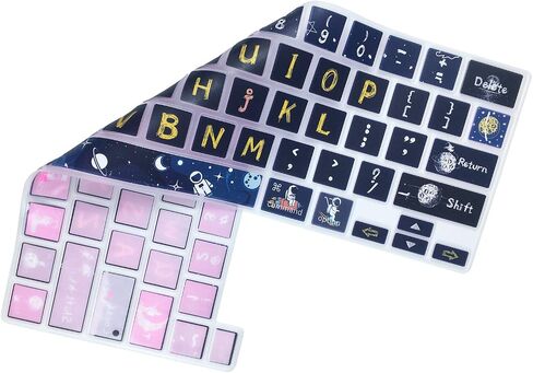 WSLUCKO Silicone Keyboard Cover Skin for 2020-2022 MacBook Pro 13"(Model:A2338/A2289/A2251) M2 M1 & 2019 2020 MacBook Pro 16 inch(Model: A2141) with Touch ID Keyboard Cover Protective Skin, Rose in Kuwait
