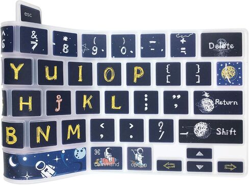WSLUCKO Silicone Keyboard Cover Skin for 2020-2022 MacBook Pro 13"(Model:A2338/A2289/A2251) M2 M1 & 2019 2020 MacBook Pro 16 inch(Model: A2141) with Touch ID Keyboard Cover Protective Skin, Rose in Kuwait