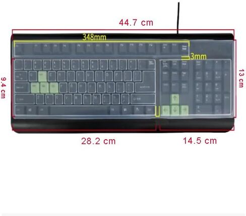 Silicone Keyboard Cover Skin Protector for Standard Size Computer/Desktop/PC with 104/107 Keys Keyboard, Universal Standard Keyboard Cover Skin - Mint in Saudi Arabia