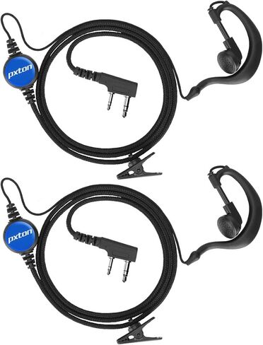 سماعات أذن Walkie Talkies 2 دبوس C-Type Earhook سماعات رأس راديو ثنائية الاتجاه مع ميكروفون PTT لـ pxton PX-888S Baofeng UV-5R Series BF-888S Retevis H-777 جهاز اتصال لاسلكي (عبوتان) in Kuwait