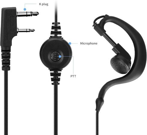 سماعات أذن Walkie Talkies 2 دبوس C-Type Earhook سماعات رأس راديو ثنائية الاتجاه مع ميكروفون PTT لـ pxton PX-888S Baofeng UV-5R Series BF-888S Retevis H-777 جهاز اتصال لاسلكي (عبوتان) in Kuwait