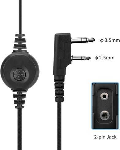 سماعات أذن Walkie Talkies 2 دبوس C-Type Earhook سماعات رأس راديو ثنائية الاتجاه مع ميكروفون PTT لـ pxton PX-888S Baofeng UV-5R Series BF-888S Retevis H-777 جهاز اتصال لاسلكي (عبوتان) in Kuwait