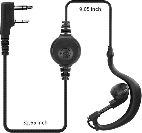 سماعات أذن Walkie Talkies 2 دبوس C-Type Earhook سماعات رأس راديو ثنائية الاتجاه مع ميكروفون PTT لـ pxton PX-888S Baofeng UV-5R Series BF-888S Retevis H-777 جهاز اتصال لاسلكي (عبوتان) in Kuwait