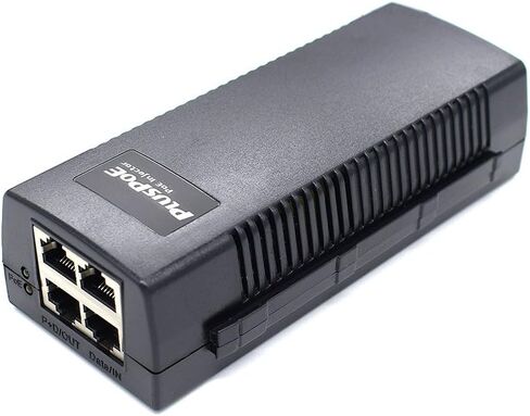 محول حقن PLUSPOE PoE مع منفذين بحد أقصى 48 وات طاقة عبر إيثرنت لكاميرتين IP وهواتف VOIP ونقاط الوصول وغيرها من الأجهزة 10/100M 802.3af/at in Kuwait
