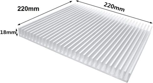 Easycargo 220mm Heatsink 220mm x 220mm x 18mm, Silver Tone Aluminum Cooler Heat Sink for Cooling LED Power Amplifier Water Cooling Modules (220mmx220mmx18mm) in Saudi Arabia