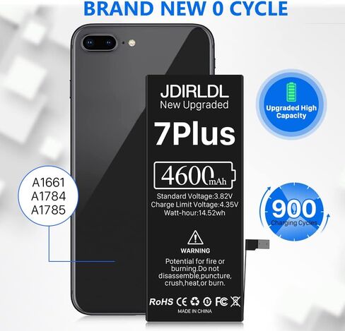 4600mAh Battery for iPhone 7 Plus (New Version 2023) Ultra-high Capacity Replacement 0 Cycle Battery Compatible Models A1784/A1785/A1661 and a Complete Professional Repair Tool kit in Kuwait