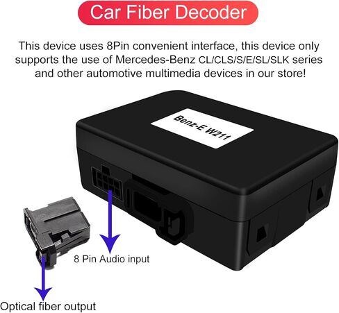 Fiber Optic Box Decoder Most Bus Based Systems for Head Unit Replacement Car Stereo Radio for Mercedes Benz E CLS SLK SL S CL Series (W219 W211 W171) (2003-2008) in Kuwait
