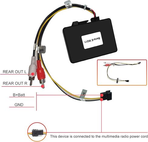 Fiber Optic Box Decoder Most Bus Based Systems for Head Unit Replacement Car Stereo Radio for Mercedes Benz E CLS SLK SL S CL Series (W219 W211 W171) (2003-2008) in Kuwait