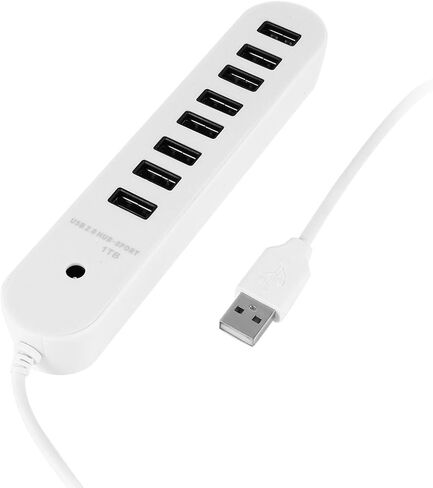 كابل مستطيل أبيض بطول 1 متر 3 أقدام 8 منافذ USB 2.0 محور مقسم in Saudi Arabia