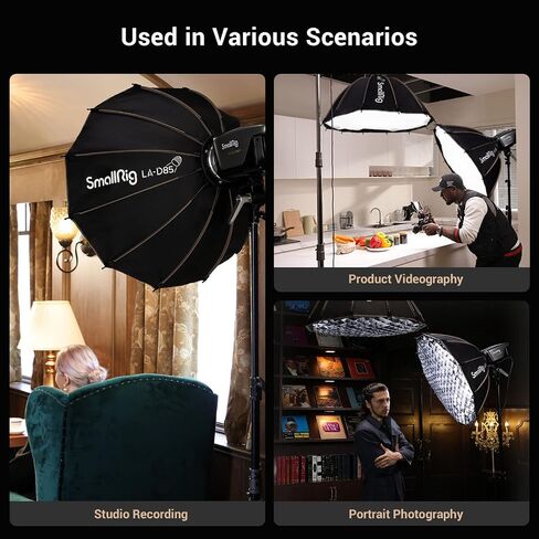 SMALLRIG Parabolic Softbox LA-D65 65cm Quick Release, Compatible with SmallRig RC 120D/RC 120B/RC 220D/RC220B and Other Bowens Mount Light in Saudi Arabia