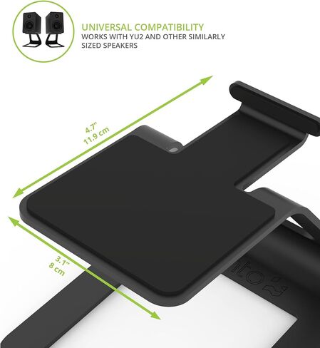 حامل سماعات سطح المكتب المرتفع Kanto SE2W لمكبرات الصوت الصغيرة وشاشات الاستوديو المدمجة مقاس 2 - 3 بوصة | 3.8 "طويل القامة | يدعم 7.1 رطل | التخميد 1.5 ملم حشوة السيليكون | زوج | أبيض in Kuwait