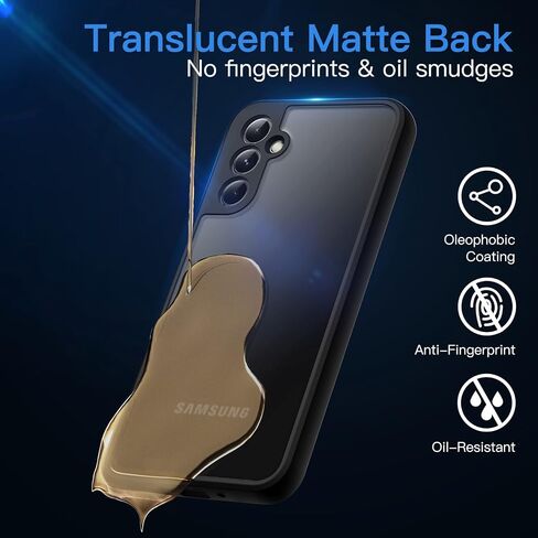 JETech Matte Case for Samsung Galaxy A54 5G 6.4-Inch, Frosted Translucent Back Protective Slim Phone Cover, Anti-Fingerprints (Black) in Saudi Arabia
