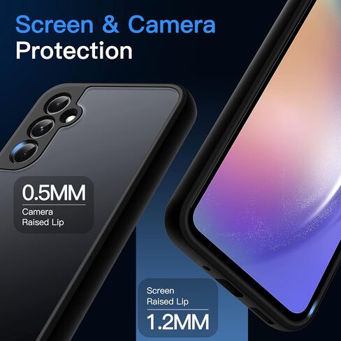 JETech Matte Case for Samsung Galaxy A54 5G 6.4-Inch, Frosted Translucent Back Protective Slim Phone Cover, Anti-Fingerprints (Black) in Saudi Arabia