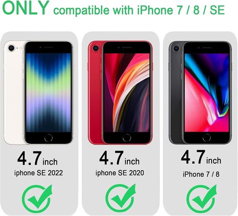 JJGoo متوافق مع حافظة iPhone SE 2022/2020، متوافقة مع iPhone 7 8، حافظة شفافة ناعمة وشفافة مقاومة للصدمات، غطاء هاتف رفيع ممتص للصدمات in Kuwait