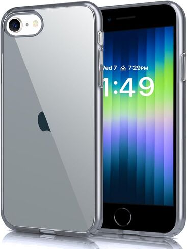 JJGoo متوافق مع حافظة iPhone SE 2022/2020، متوافقة مع iPhone 7 8، حافظة شفافة ناعمة وشفافة مقاومة للصدمات، غطاء هاتف رفيع ممتص للصدمات in Kuwait
