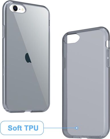 JJGoo متوافق مع حافظة iPhone SE 2022/2020، متوافقة مع iPhone 7 8، حافظة شفافة ناعمة وشفافة مقاومة للصدمات، غطاء هاتف رفيع ممتص للصدمات in Kuwait