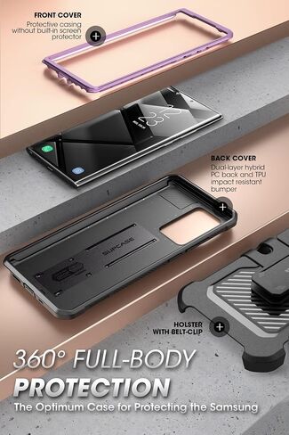SUPCASE Unicorn Beetle Pro Series Case for Samsung Galaxy Note 20 Ultra (2020 Release), Full-Body Rugged Holster & Kickstand Without Built-In Screen Protector (Metallic Red) in Kuwait