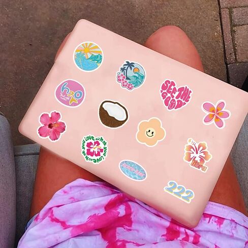 61 قطعة من ملصقات الفينيل المقاومة للماء لفتاة جوز الهند اللطيفة الكرتونية على الجدران وزجاجة المياه وحقيبة الهاتف ودراجة نارية للأطفال والبالغين والمراهقين وأعياد الميلاد والهالوين وديكور الحفلات in Kuwait