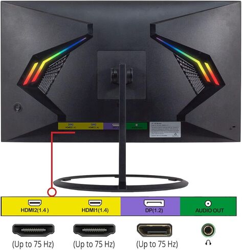 شاشة Scepter مقاس 32 بوصة IPS QHD 2560 x 1440 119% sRGB Edge-Less حتى 75 هرتز DisplayPort HDMI x2، مكبرات صوت مدمجة باللون الأسود 2023 (E325W-QPS) in Kuwait