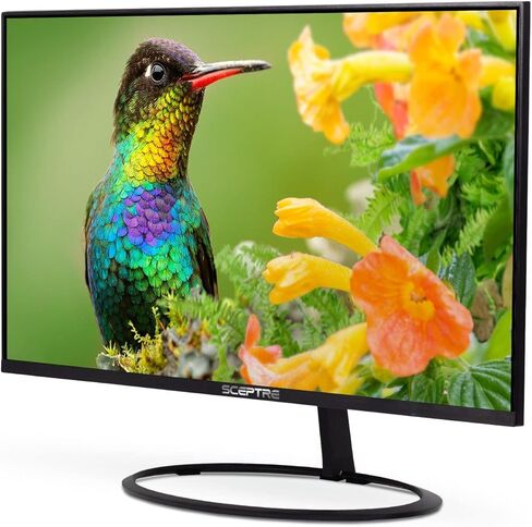 شاشة Scepter مقاس 32 بوصة IPS QHD 2560 x 1440 119% sRGB Edge-Less حتى 75 هرتز DisplayPort HDMI x2، مكبرات صوت مدمجة باللون الأسود 2023 (E325W-QPS) in Kuwait
