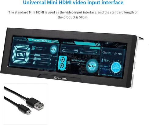 FormulaMod 8.8 Inch CPU Hardware Temperature Monitor External Expansion Display HD High Resolution LCD Screen for PC ARGB Computer case Secondary Screen in Kuwait