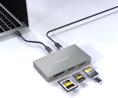 6-in-1 Professional Multi-Card Reader for CFexpress Type A & Type B, SDXC UHS-II, MicroSD – USB 3.2 Gen 2 (10Gbps) with Extra USB-A Hub Port & Auxiliary Power Support for Sony/Canon/Nikon/Mac/Windows in Kuwait