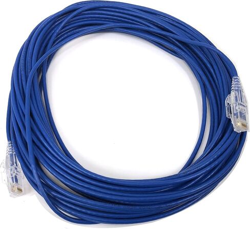 ميكرو كونيكتورز كيبل كات 6 فائق النحافة بطول 100 قدم 28AWG ازرق (E08-100BL-SLIM) in Saudi Arabia