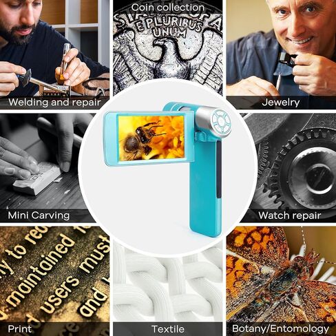 اندوستار مجهر رقمي AD203 بمنفذ USB 80-200X مع جيب بطاقة SD سعة 32GB للاطفال والكبار، ادوات مراقبة خارجية (ازرق) in Kuwait