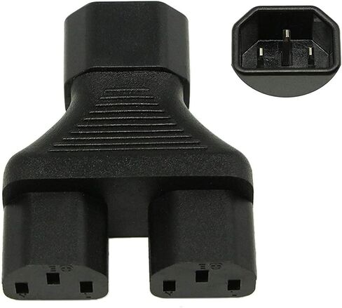 Toptekits C14 إلى 2 X C13، IEC320 C14 ذكر التوصيل إلى 90 درجة زاوية C13 أنثى مقبس Y سلك الفاصل، 10A، 250V، IEC ذكر إلى 2 أنثى، كابل مقسم الطاقة (C14 إلى زاوية 2 × C13) in Kuwait