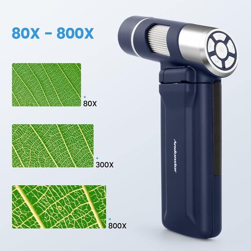 اندوستار مجهر رقمي AD203S بمنفذ HDMI مع جيب بطاقة SD سعة 32GB للبالغين من ادوات المراقبة الخارجية، حامل معدني مطور 8.6 انش (ازرق داكن) in Kuwait