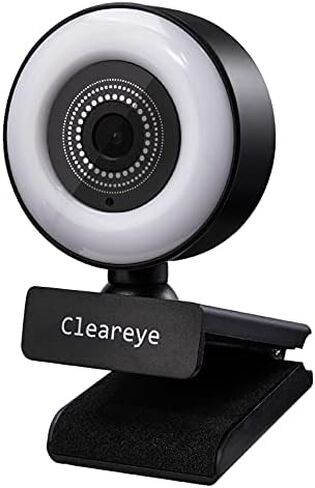 1080P 60FPS Streaming Webcam with Ring Light, Fast AutoFocus, 2021 Cleareye USB 1080P Web Camera, Dual Stereo Microphone, for Zoom Meeting Skype Teams in Saudi Arabia