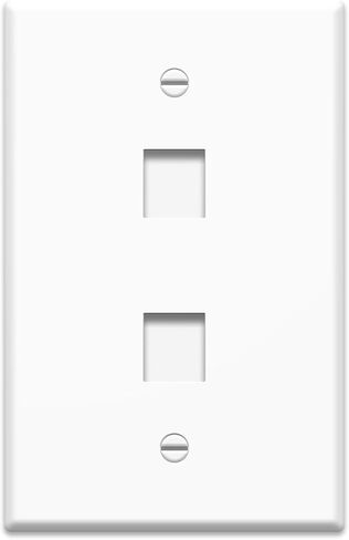 Legrand - OnQ 2 Port Oversized Wall Plate, Double Gang Wall Plate, Large Wall Plate Is High-Impact, Flame Retardant Plastic, Easily Covers Drywall, White, 10 Count, WP3302WH10 in Saudi Arabia