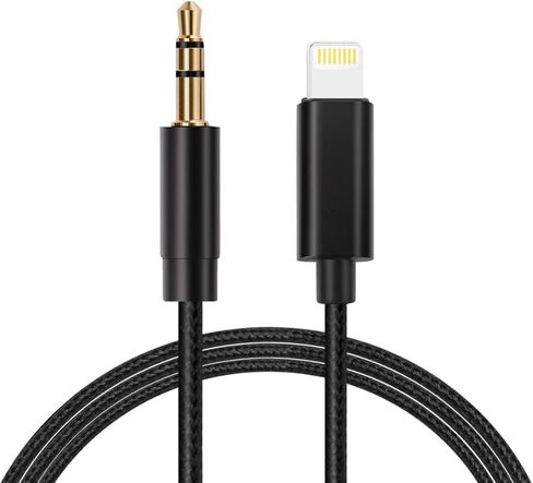 Aux Cord for iPhone Lightning to 3.5mm Car Aux Cable MFi Certified 3.5mm Headphone Jack Adapter Male Auxiliary Stereo Audio Cable Compatible with iPhone 14/14Pro/13/13 Pro/13 Pro Max/12/12 Pro Max in Kuwait