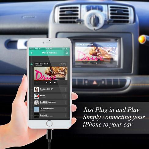 Aux Cord for iPhone Lightning to 3.5mm Car Aux Cable MFi Certified 3.5mm Headphone Jack Adapter Male Auxiliary Stereo Audio Cable Compatible with iPhone 14/14Pro/13/13 Pro/13 Pro Max/12/12 Pro Max in Kuwait