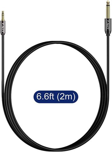 كابل J&D 6.35 مم (1/4 بوصة) TS إلى 3.5 مم (1/8 بوصة) TRS، مطلي بالذهب 1/4 بوصة ذكر إلى 3.5 مم (1/8 بوصة) كابل محول مقبس Aux ستيريو عالي التحمل، 6.5 قدم in Kuwait