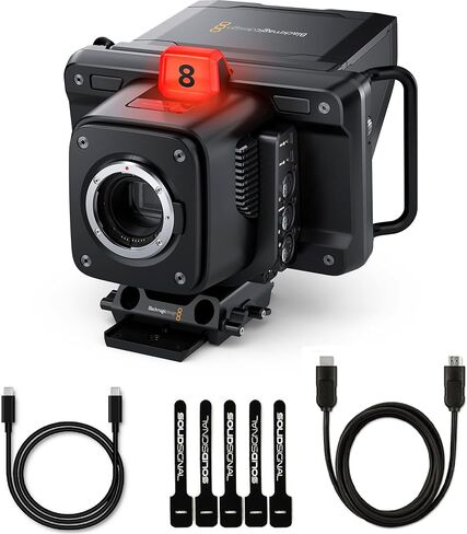 حزمة كاميرا Blackmagic Design Studio 4K Pro G2 للإنتاج المباشر مع كابل HDMI 2.0 بطول 10 أقدام وكابل USB-C بطول 6 أقدام و5 عبوات من روابط كابلات SolidSignal (CINSTUDMFT/G24PDFG2) in Saudi Arabia