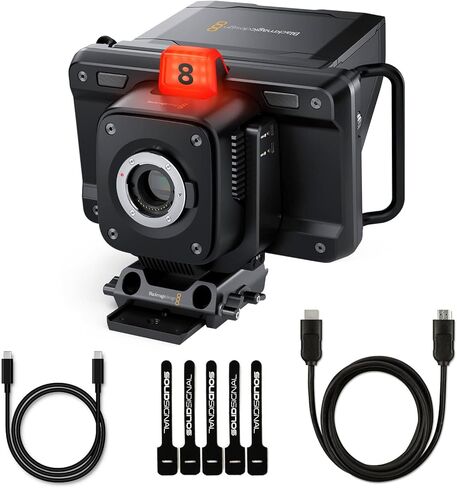 حزمة كاميرا Blackmagic Design Studio 4K Pro G2 للإنتاج المباشر مع كابل HDMI 2.0 بطول 10 أقدام وكابل USB-C بطول 6 أقدام و5 عبوات من روابط كابلات SolidSignal (CINSTUDMFT/G24PDFG2) in Kuwait