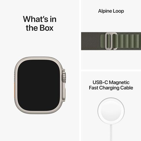 Apple Watch Ultra [GPS + Cellular 49mm] هيكل من التيتانيوم مع حزام Midnight Ocean، مقاس واحد (متجدد) in Saudi Arabia