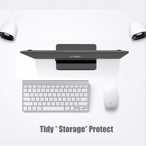 Vertical Laptop Stand for Desk [Adjustable] Sturdy Aluminum Dock Fits All Laptops (up to 20.3 inches) Space Saving, Modern Compact Holder, Compatible with MacBook Pro/Air, Surface, HP, Dell (Black) in Kuwait