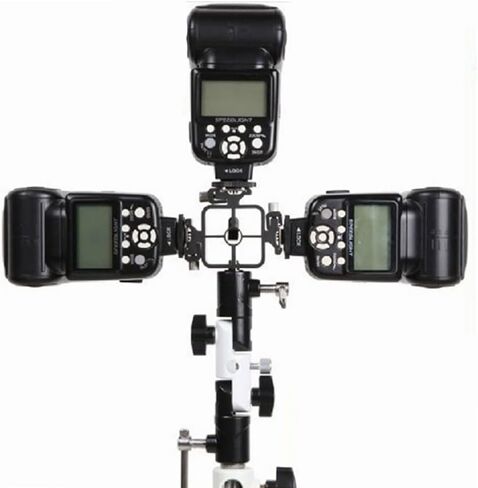 بييي محول تثبيت هوت شو، دعامة 3 جوانب لمصابيح LED والشاشات والميكروفونات ومسجل الصوت وكاميرات الفيديو او دي اس ال ار (3 رؤوس ثلاثية، 1) in Kuwait