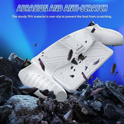 حافظة حماية جوريكسر لبوابة بلاي ستيشن مع مسند، حامل واقي من السيليكون المرن الناعم، حماية كاملة وملحقات غطاء مقبض غير قابل للانزلاق لمشغل بلاي ستيشن عن بعد - أبيض in Kuwait