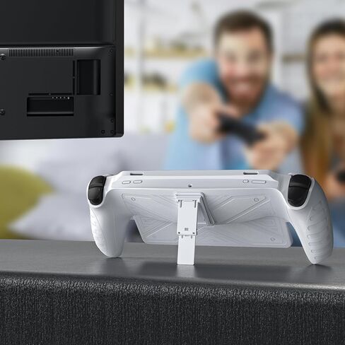 حافظة حماية جوريكسر لبوابة بلاي ستيشن مع مسند، حامل واقي من السيليكون المرن الناعم، حماية كاملة وملحقات غطاء مقبض غير قابل للانزلاق لمشغل بلاي ستيشن عن بعد - أبيض in Kuwait