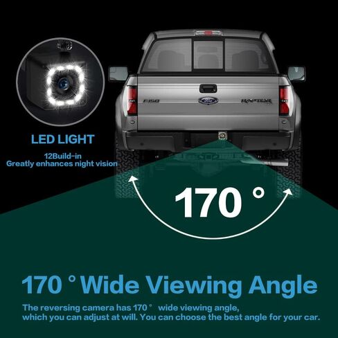 Car Backup Camera,Universal 12LED Backup Camera, 170 Viewing Angle Long License Plate Frame Camera Waterproof Rear Camera with HD Night Vision,Reverse Assist Camera,Fit for Most Cars, SUV, Trucks, RV in Kuwait